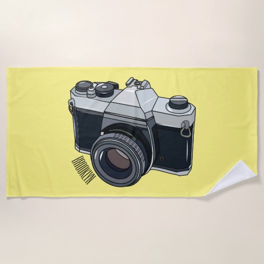 Cartoon filmcamera strandlaken (Voorkant)