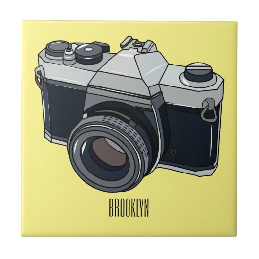 Cartoon filmcamera tegeltje (Voorkant)