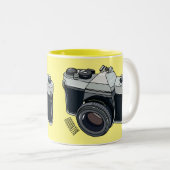 Cartoon filmcamera tweekleurige koffiemok (Voorkant rechts)