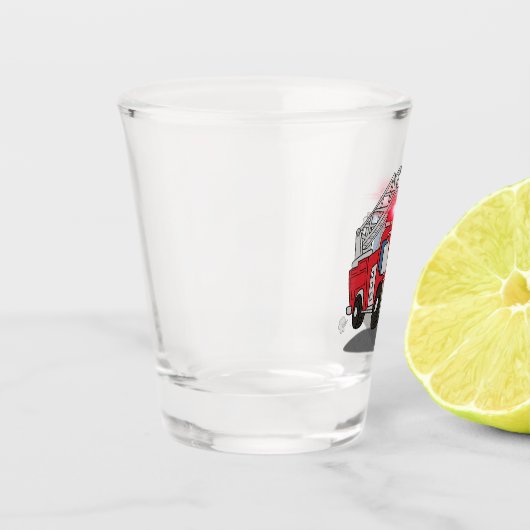 Cartoon Fire Engine Shot Glas (Links)