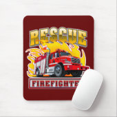 Cartoon Fire Truck T-shirt Muismat (Met muis)