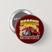 Cartoon Fire Truck T-shirt Ronde Button 5,7 Cm (Voorkant /achterkant)