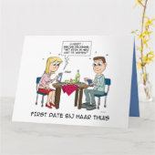 Cartoon; First date bij haar thuis. Kaart (Gele Bloem)