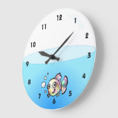 Cartoon Fish Bowl-klok met cijfers Grote Klok (Hoek)