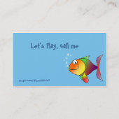 Cartoon Fish Children's Calling Card Contactkaartje (Achterkant)