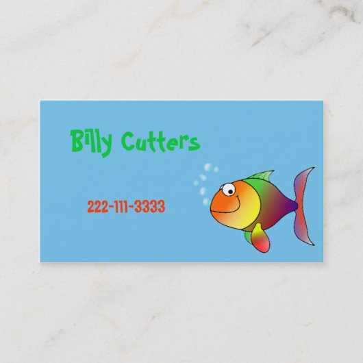 Cartoon Fish Children's Calling Card Contactkaartje (Voorkant)
