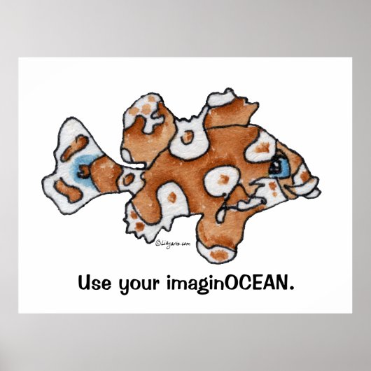 Cartoon Fish Sweetlips 005 ImaginOCEAN Poster Lrg (Voorkant)