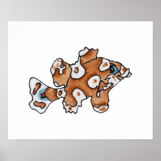 Cartoon Fish Sweetlips Poster Muurkunst (Voorkant)