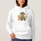 Cartoon Fisherman met Big Catch Funny Gevist Hoodie (Voorkant)