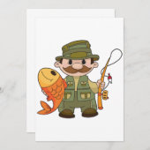 Cartoon Fisherman met Big Catch Funny Gevist Kaart (Voorkant / Achterkant)