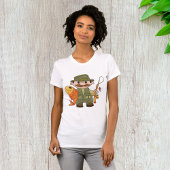 Cartoon Fisherman met Big Catch Funny Gevist T-shirt