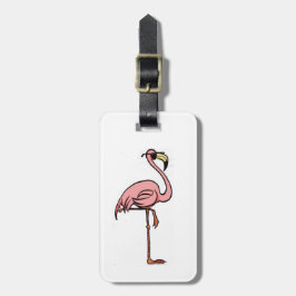 Cartoon flamingo bagagelabel