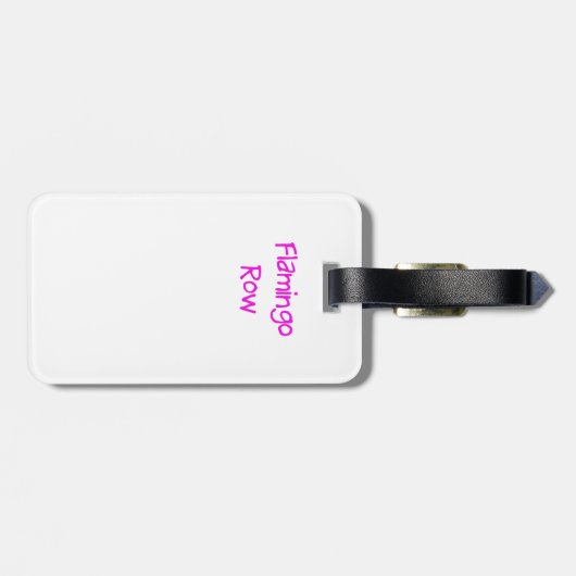 Cartoon flamingo bagagelabel (Achterkant horizontaal)