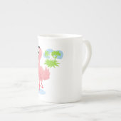 Cartoon Flamingo Bone China Mok (Voorkant rechts)