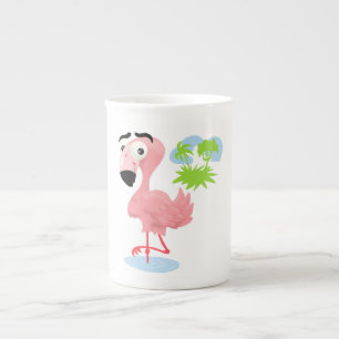 Cartoon Flamingo Bone China Mok