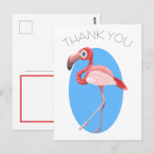Cartoon Flamingo Dank je Briefkaart (Voorkant / Achterkant)