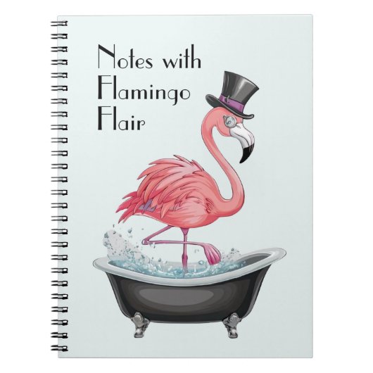 Cartoon Flamingo Notitieboek (Voorkant)