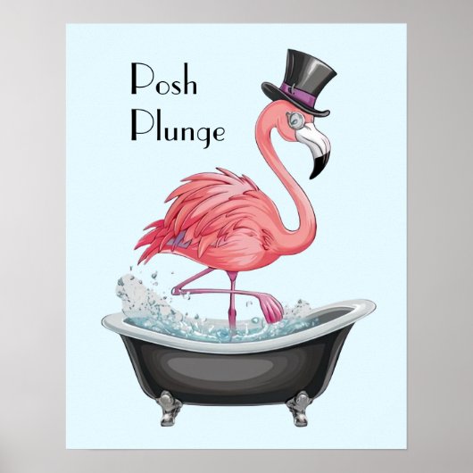Cartoon Flamingo Poster (Voorkant)