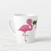 Cartoon Flamingos personaliseren Latte Mok (Linkerhoek)