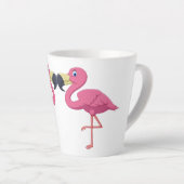 Cartoon Flamingos personaliseren Latte Mok (Rechterhoek)