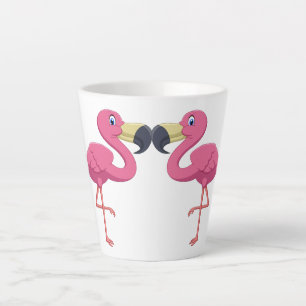 Cartoon Flamingos personaliseren Latte Mok