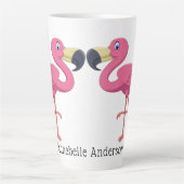 Cartoon Flamingos personaliseren Latte Mok (Voorkant)