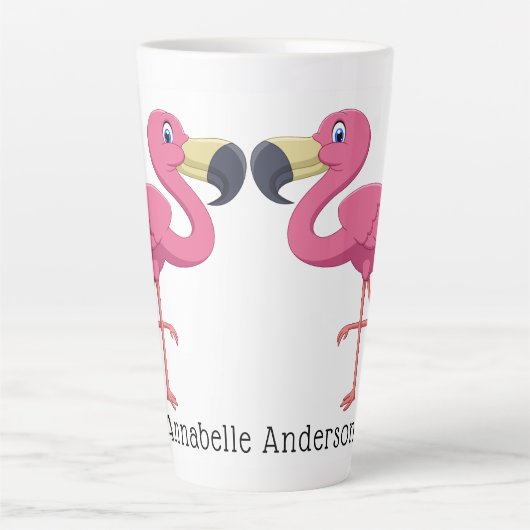 Cartoon Flamingos personaliseren Latte Mok (Voorkant)