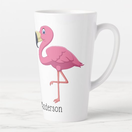 Cartoon Flamingos personaliseren Latte Mok (Rechts)