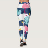 Cartoon Flamingo's: Zomer Tropisch . Leggings (Achterkant)