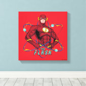 Cartoon Flash atoomgrafisch Canvas Afdruk (Insitu (Houten vloer))