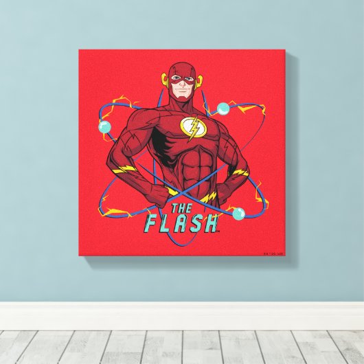 Cartoon Flash atoomgrafisch Canvas Afdruk (Insitu (Houten vloer))