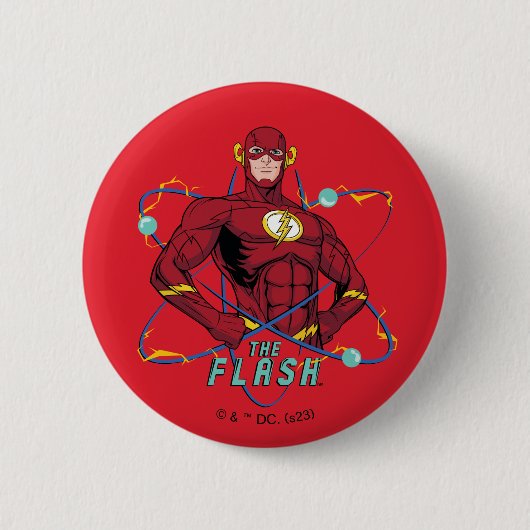 Cartoon Flash atoomgrafisch Ronde Button 5,7 Cm (Voorkant)