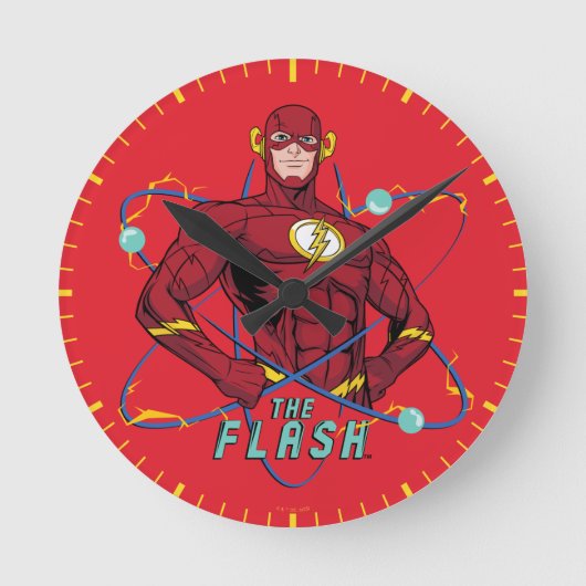 Cartoon Flash atoomgrafisch Ronde Klok (Voorkant)