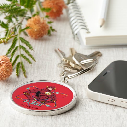 Cartoon Flash atoomgrafisch Sleutelhanger (Zijkant)