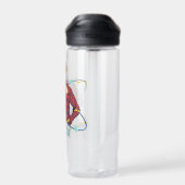 Cartoon Flash atoomgrafisch Waterfles (Achterkant)