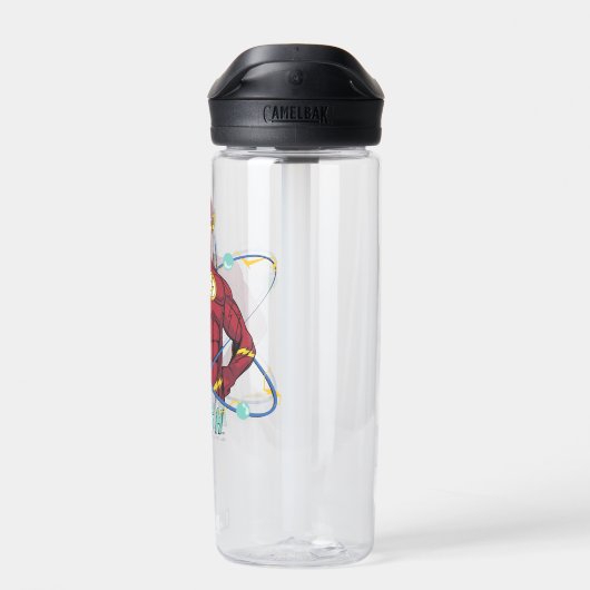 Cartoon Flash atoomgrafisch Waterfles (Achterkant)