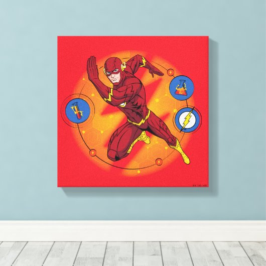 Cartoon Flash Laboratory Running Graphic Canvas Afdruk (Insitu (Houten vloer))