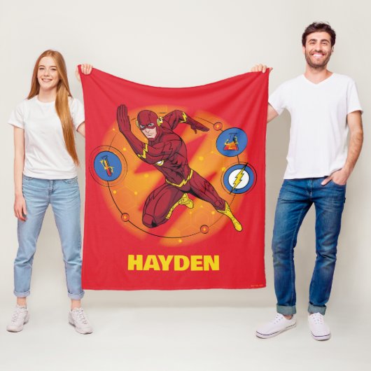 Cartoon Flash Laboratory Running Graphic Fleece Deken (In situ)