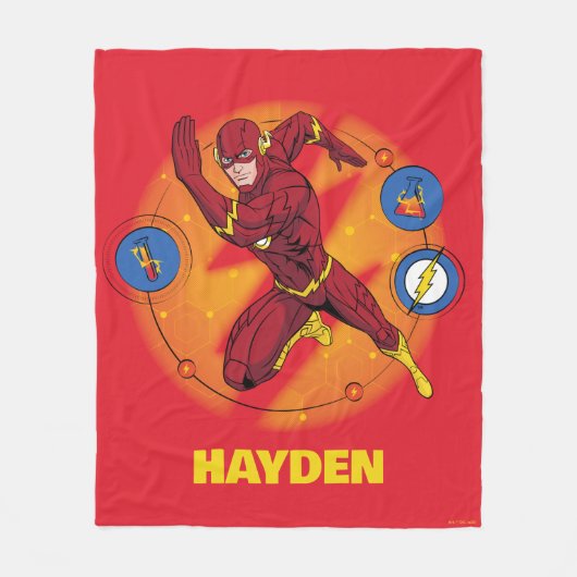 Cartoon Flash Laboratory Running Graphic Fleece Deken (Voorkant)