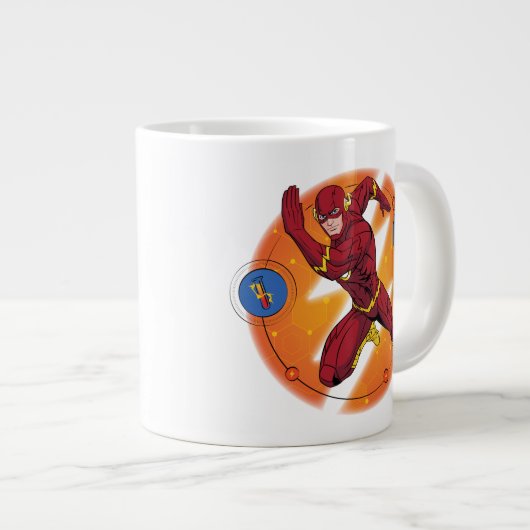 Cartoon Flash Laboratory Running Graphic Grote Koffiekop (Voorkant rechts)