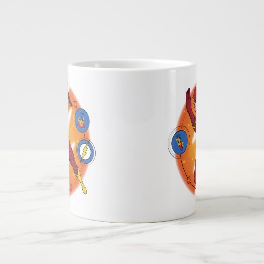 Cartoon Flash Laboratory Running Graphic Grote Koffiekop (Voorkant)