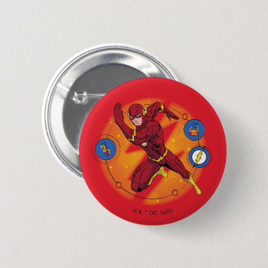 Cartoon Flash Laboratory Running Graphic Ronde Button 5,7 Cm (Voorkant /achterkant)