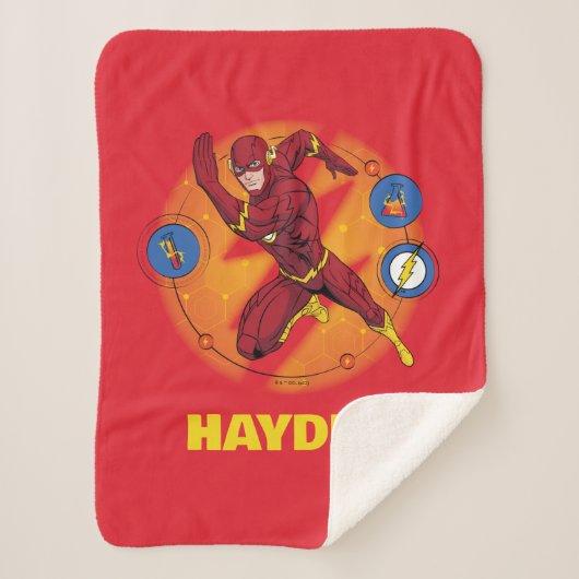 Cartoon Flash Laboratory Running Graphic Sherpa Deken (Voorkant)