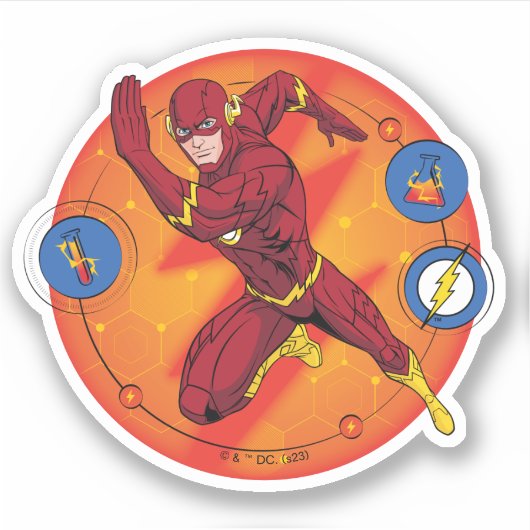 Cartoon Flash Laboratory Running Graphic Sticker (Voorkant)