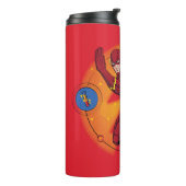 Cartoon Flash Laboratory Running Graphic Thermosbeker (Gedraaid links)