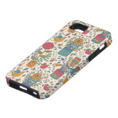Cartoon floreel patroon met vogels 2 Case-Mate iPhone case (Onderkant)