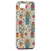 Cartoon floreel patroon met vogels 2 Case-Mate iPhone case (Back/Rechts)