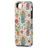 Cartoon floreel patroon met vogels 2 Case-Mate iPhone case (Achterkant Links)