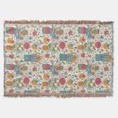 Cartoon floreel patroon met vogels 2 deken (Voorkant)