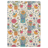 Cartoon floreel patroon met vogels 2 klembord (Achterkant)